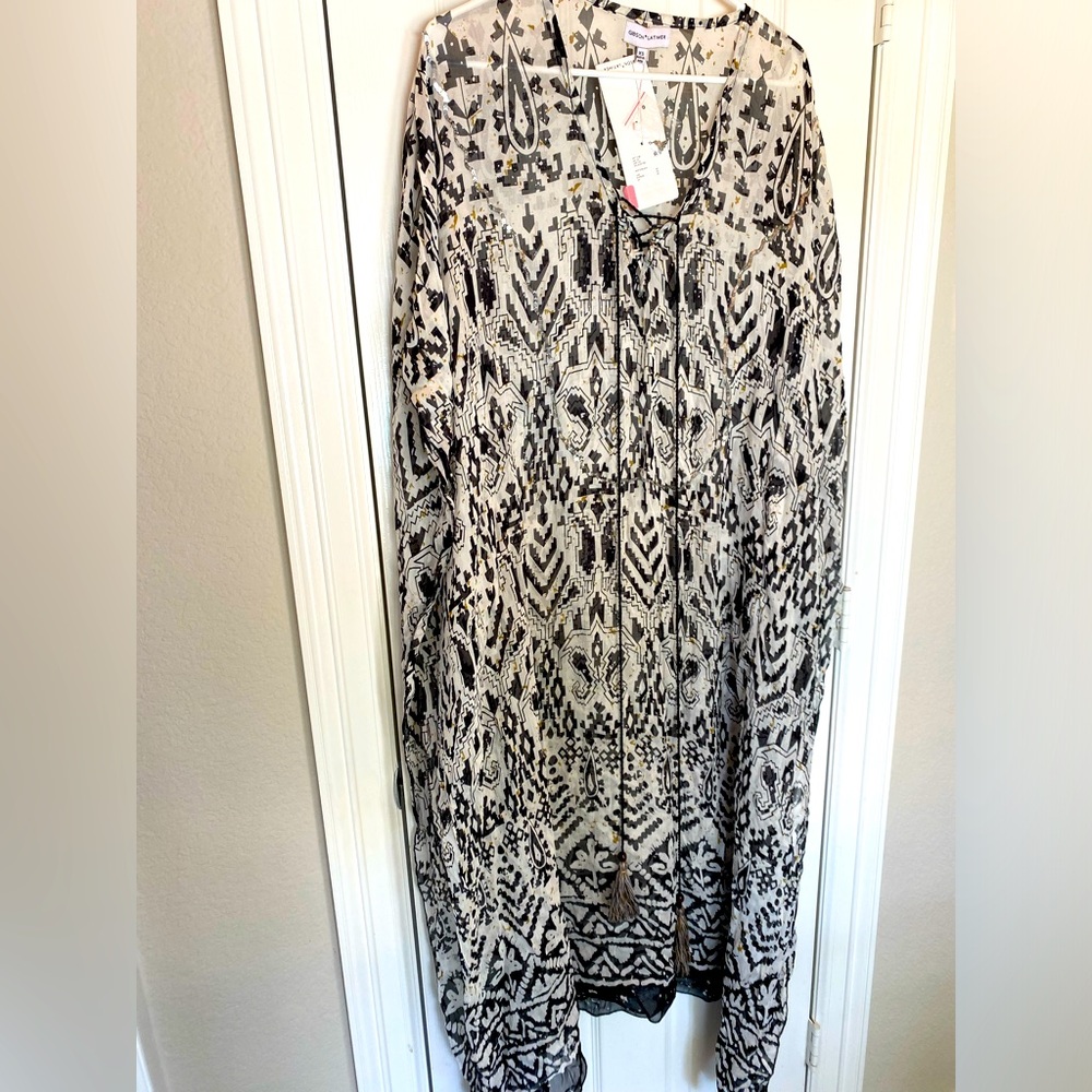 White And Black Swimwear Cover Up GIBSON and LATTIMER
